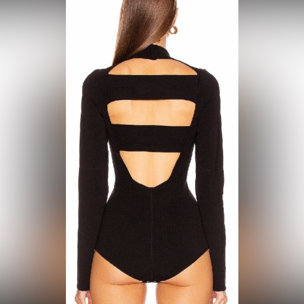 Helmut Lang Black Cutout Back Bodysuit - Picture 2 of 8